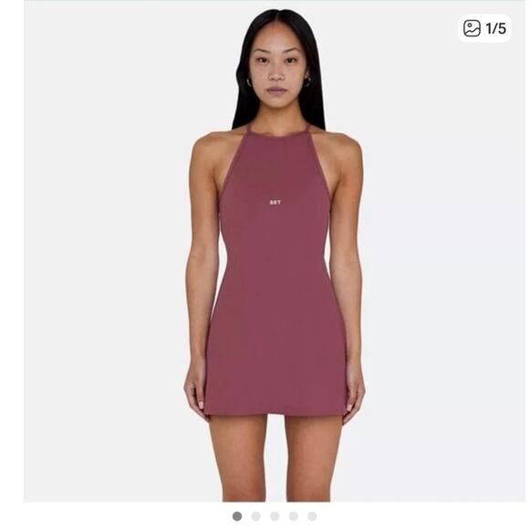 Set Active Dresses & Skirts - SET Active Sportbody XL Mauve Pink Racerback Flare Active Dress Built-In Shorts